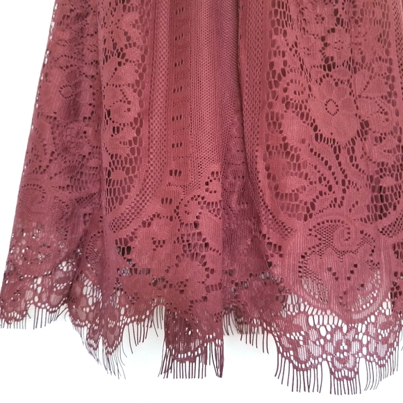 Pinky Ruched Waist Lace Overlay Dress - Picture 3 of 14